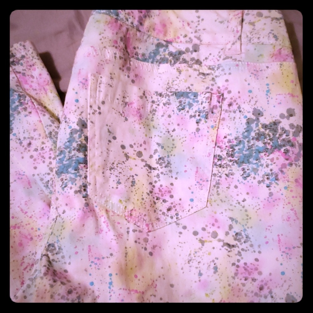 Splatter print jeans